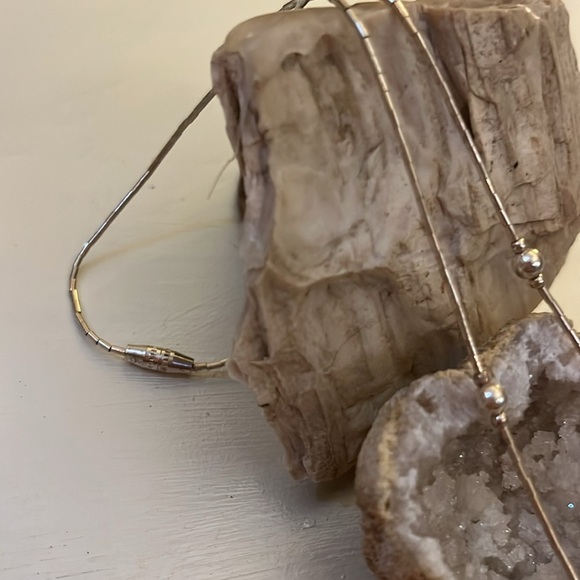 Opal Set Sterling Silver Marked 925 Pendant Beaded Bohemian Necklace - Picture 4 of 9